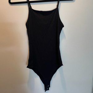Black ribbed bodysuit